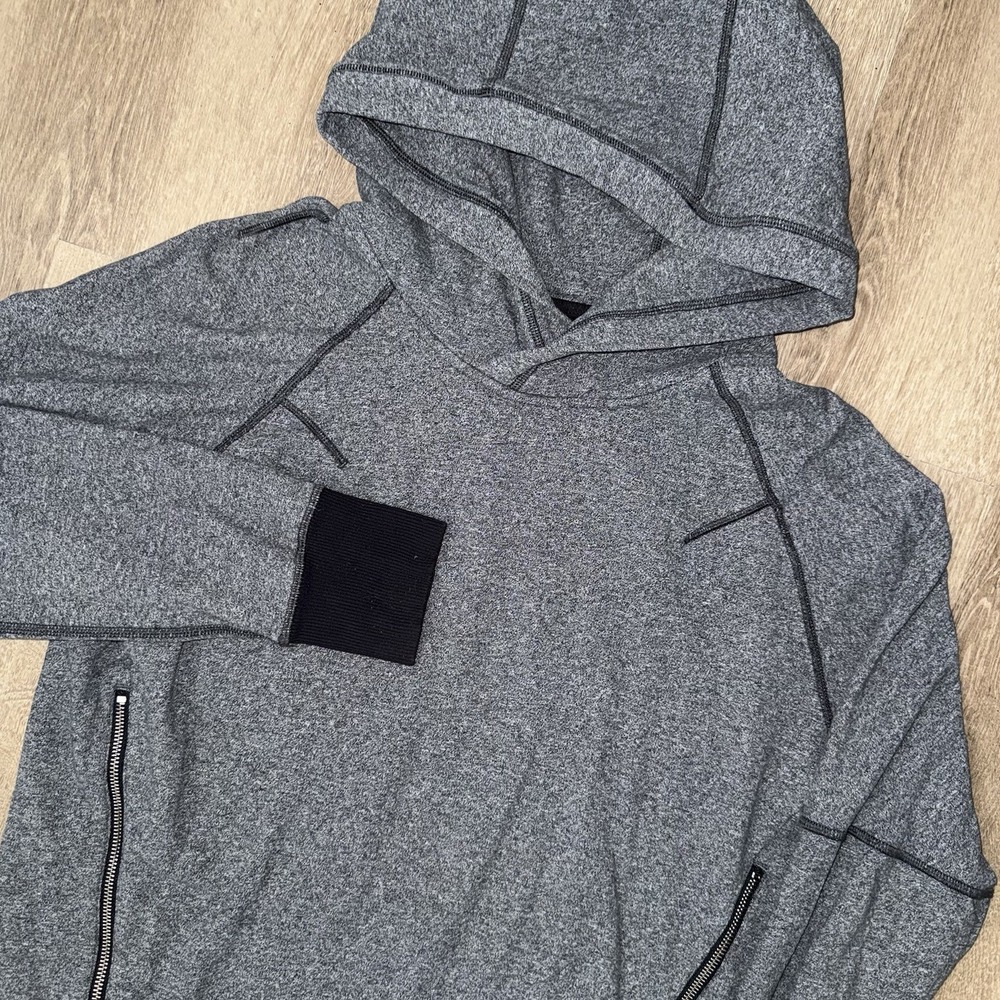 Lululemon Om & Roam Pullover Hoodie Women's 6 Grey Black Zip Bottom Stretch